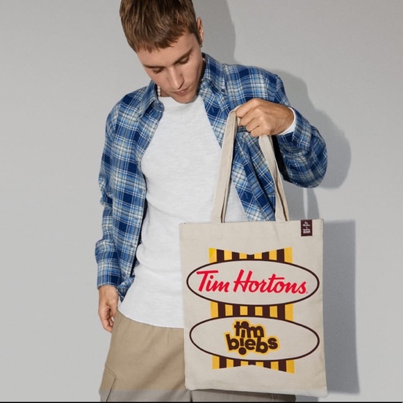 Justin Bieber Bags Tim Hortons X Justin Bieber Collectiontim Biebs Canvas Tote Bag Nwt Poshmark